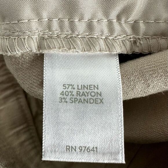 J. Jill Linen Stretch Crop Pant size 12 Khaki - Picture 6 of 6